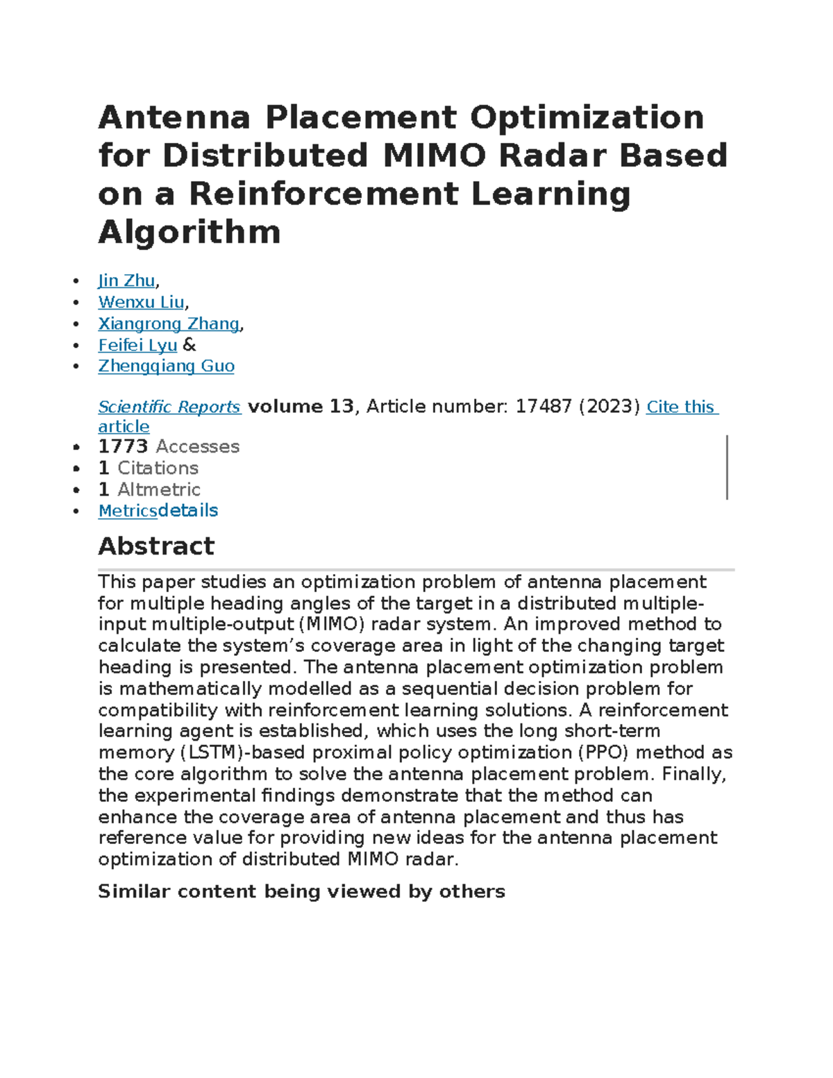 2023 Final Exam: Antenna Placement Optimization in Distributed MIMO ...
