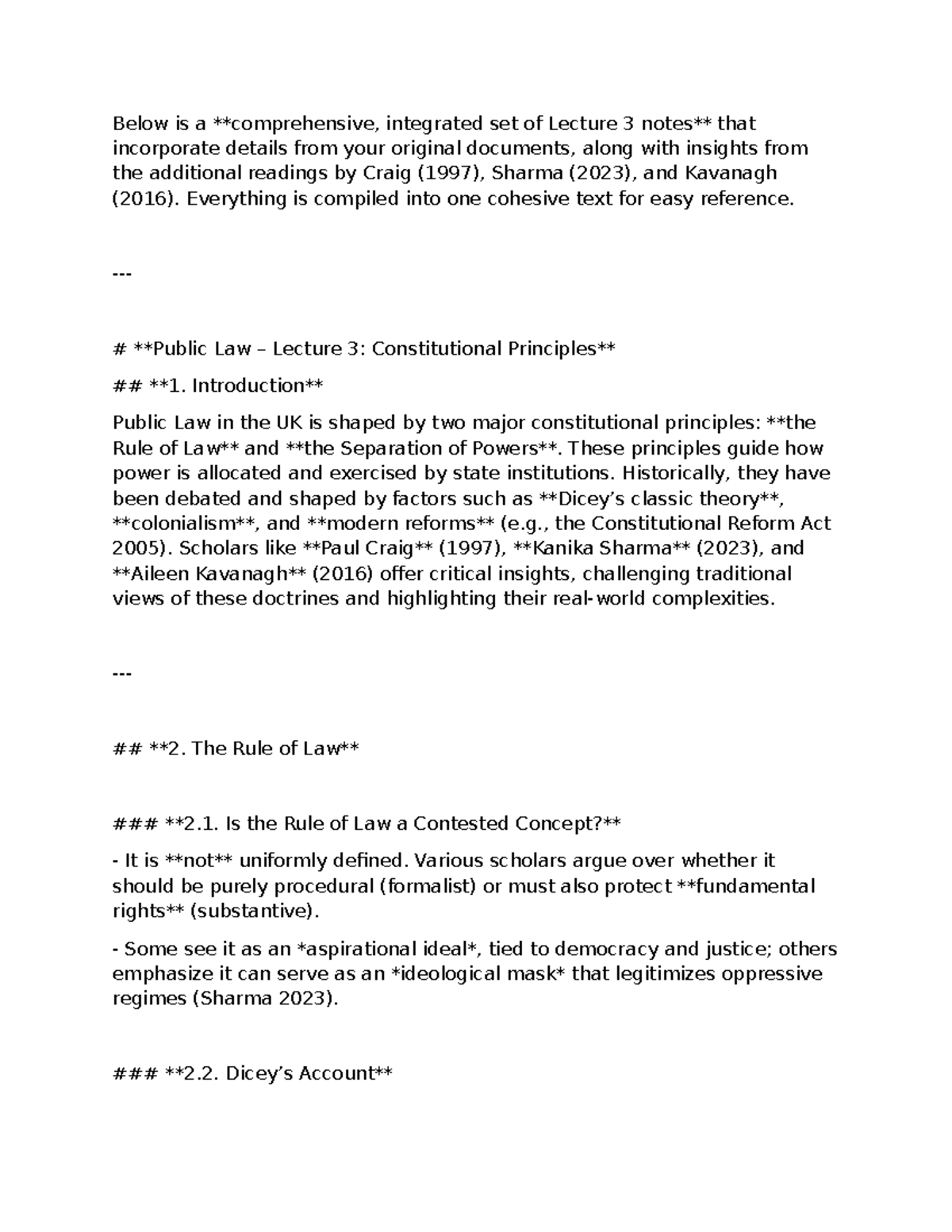 Law Lecture 3: Constitutional Public Law Insights and Key Principles ...
