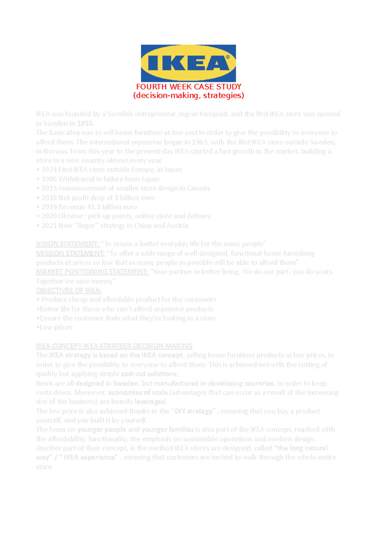 IKEA Case Study Analysis: Strategies, Decisions & Market Expansion ...