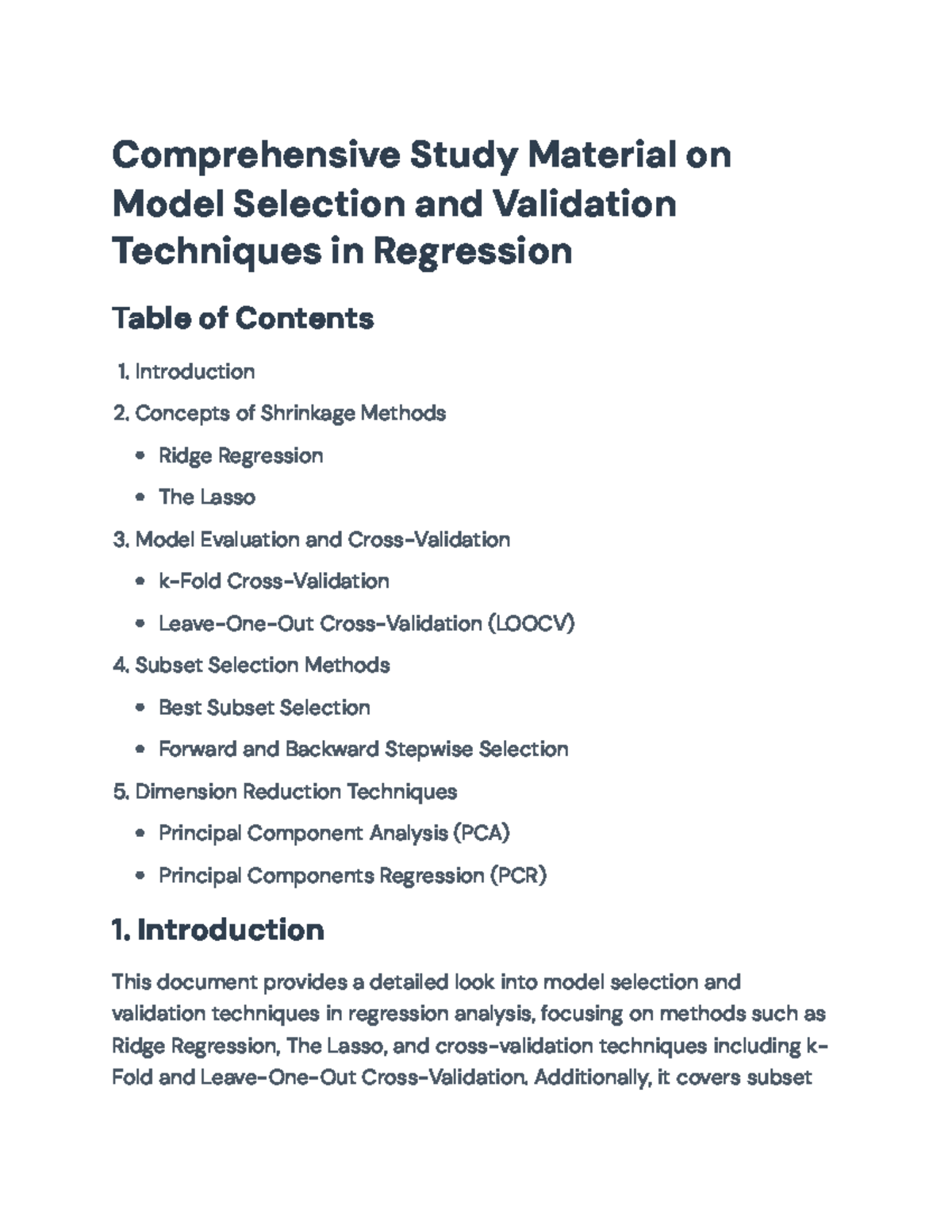 Comprehensive Study Notes on Model Selection & Validation Techniques ...