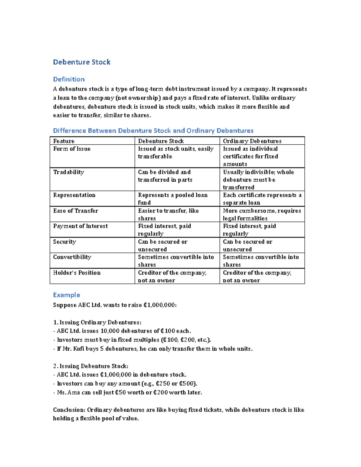 Debenture Stock Notes: Understanding Debt Instruments and Their ...