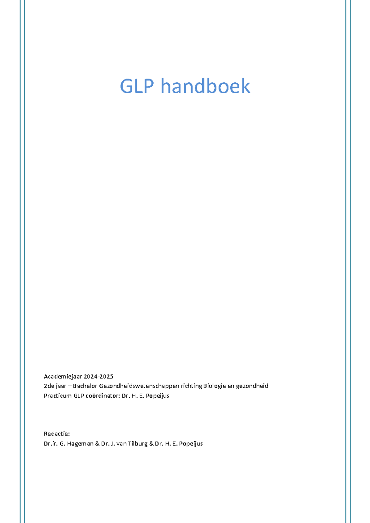 Good Laboratory Practice Handbook (GLP) voor 2de Jaar Biomedische ...