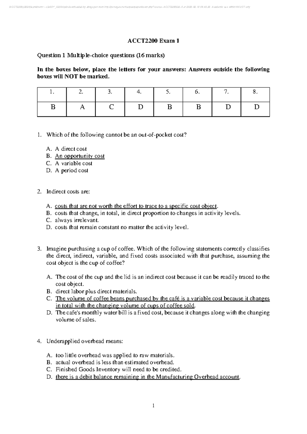 ACCT2200 [2024] Midterm Exam 1 Solutions and Answer Key - Studocu