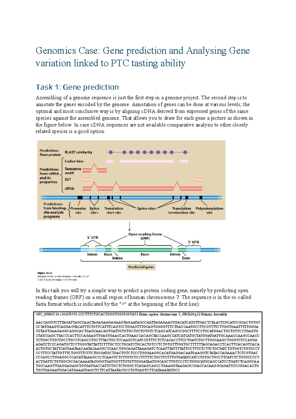 Genomics Case Study: Gene Prediction & PTC Tasting Ability Analysis ...