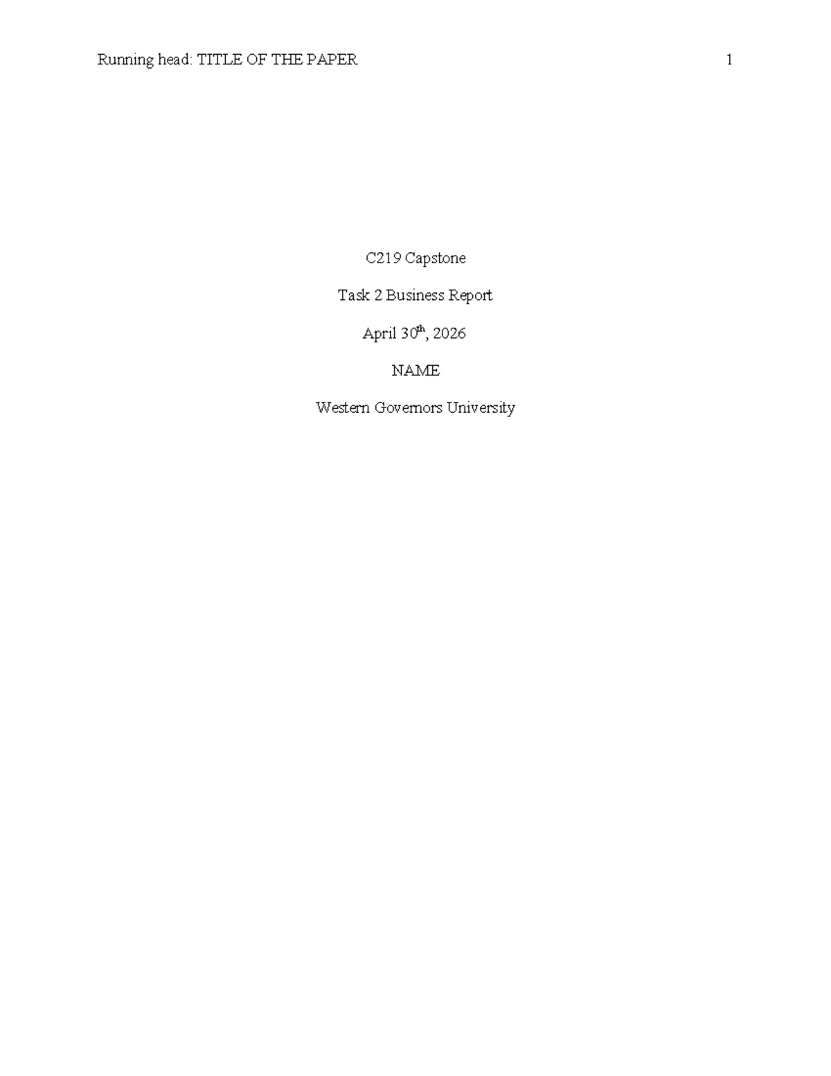 C219 Capstone Task 2: Business Analysis Reflection and Strategy Report ...