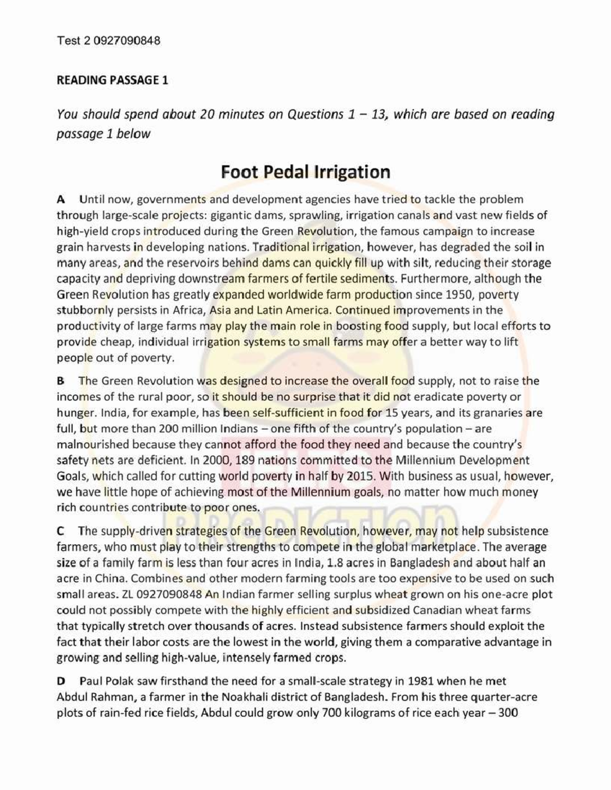 Test 2 (0927090848) - IELTS Mock Exam Reading Passages Analysis - Studocu