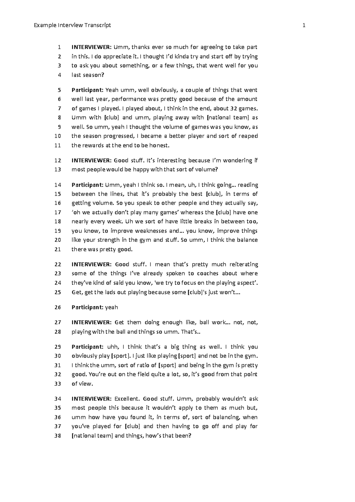 Organizational Stress Interview Transcript - 1 INTERVIEWER: Umm, thanks ...