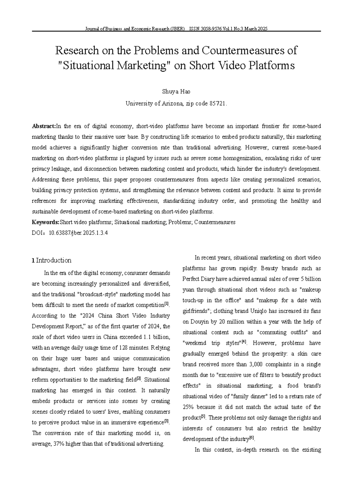Research on Problems & Solutions in Scenarized Marketing on Short Video ...
