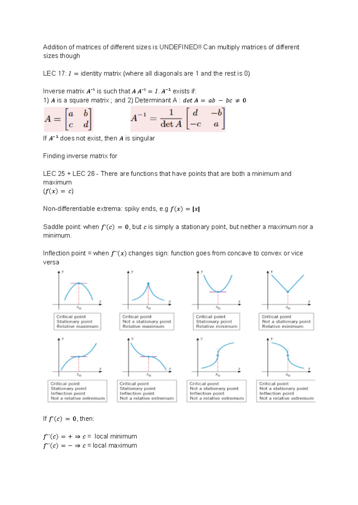Maths 108 - Addition of matrices of different sizes is UNDEFINED!! Can ...