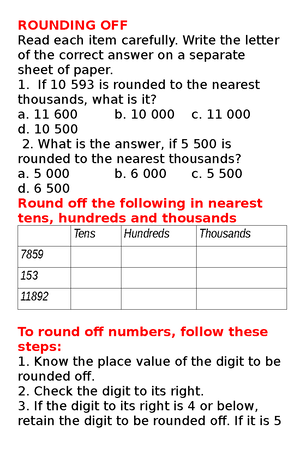 MATH 3: WEEK 7 DAILY LESSON PLAN ON ESTIMATING DIFFERENCE - Studocu