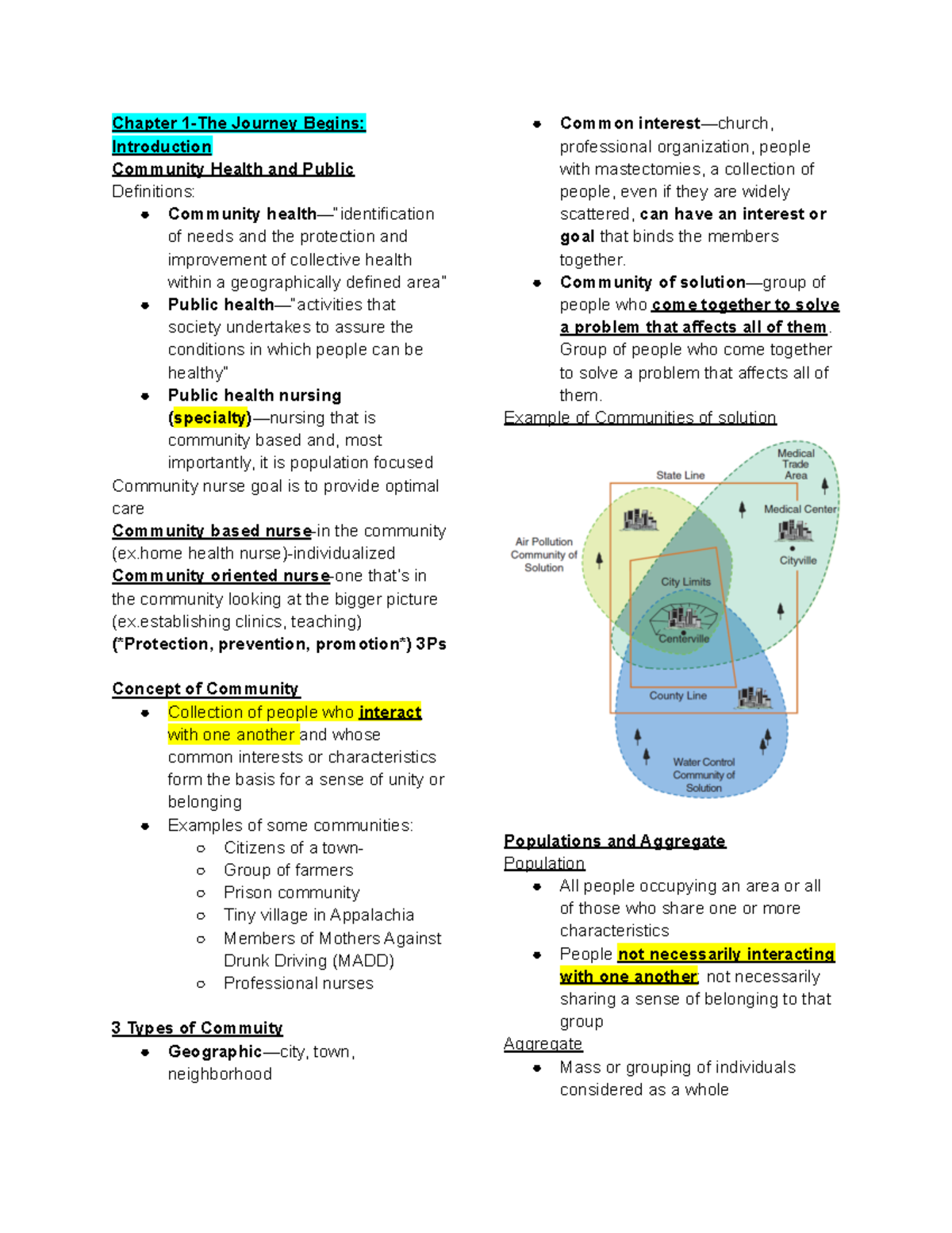 Community Exam 1 - SG 1 - Chapter 1-The Journey Begins: Introduction ...