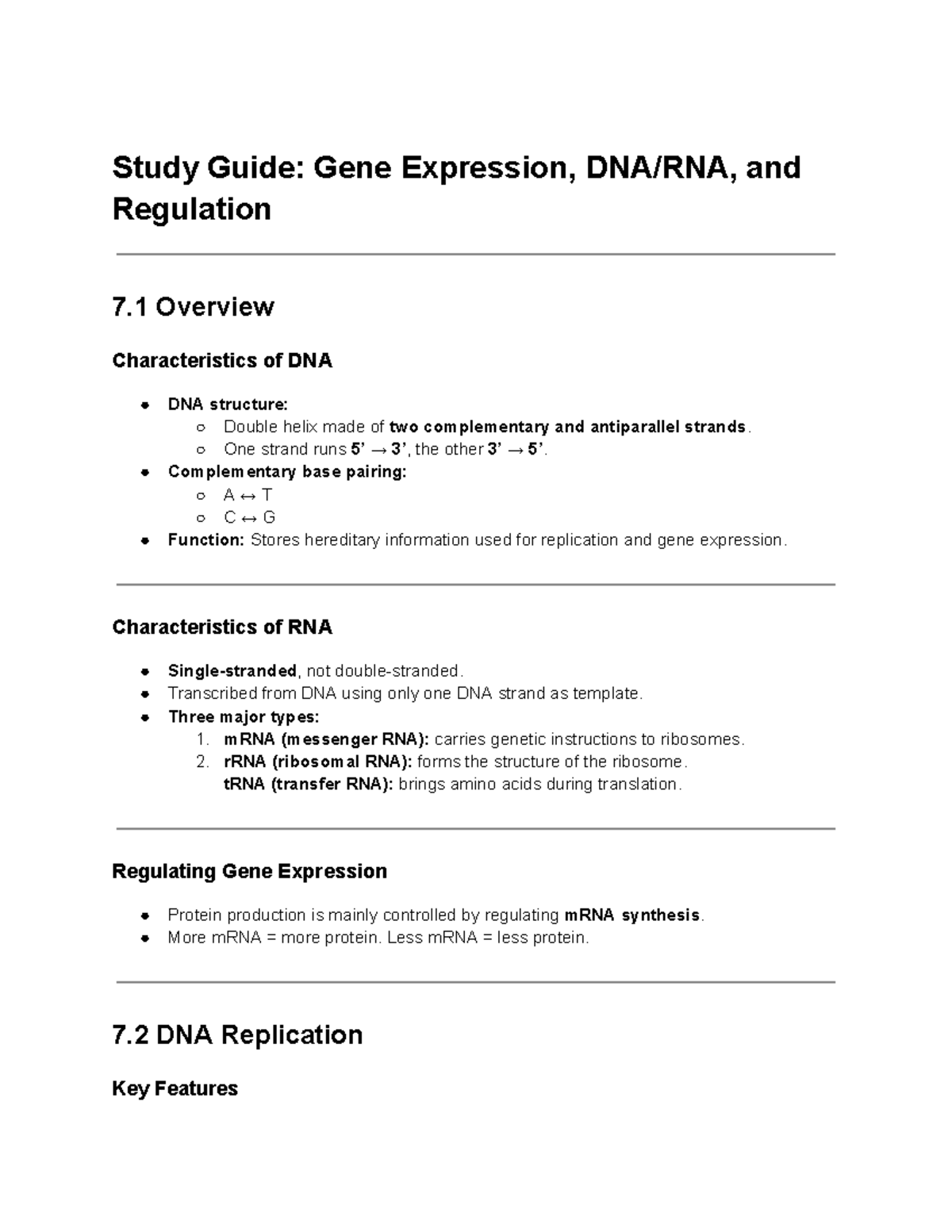 Study Guide: Gene Expression & Regulation (BIO 101) - Studocu
