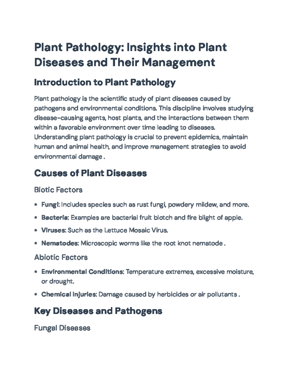 Plant Pathology (AGRI101): Understanding Plant Diseases and Management ...