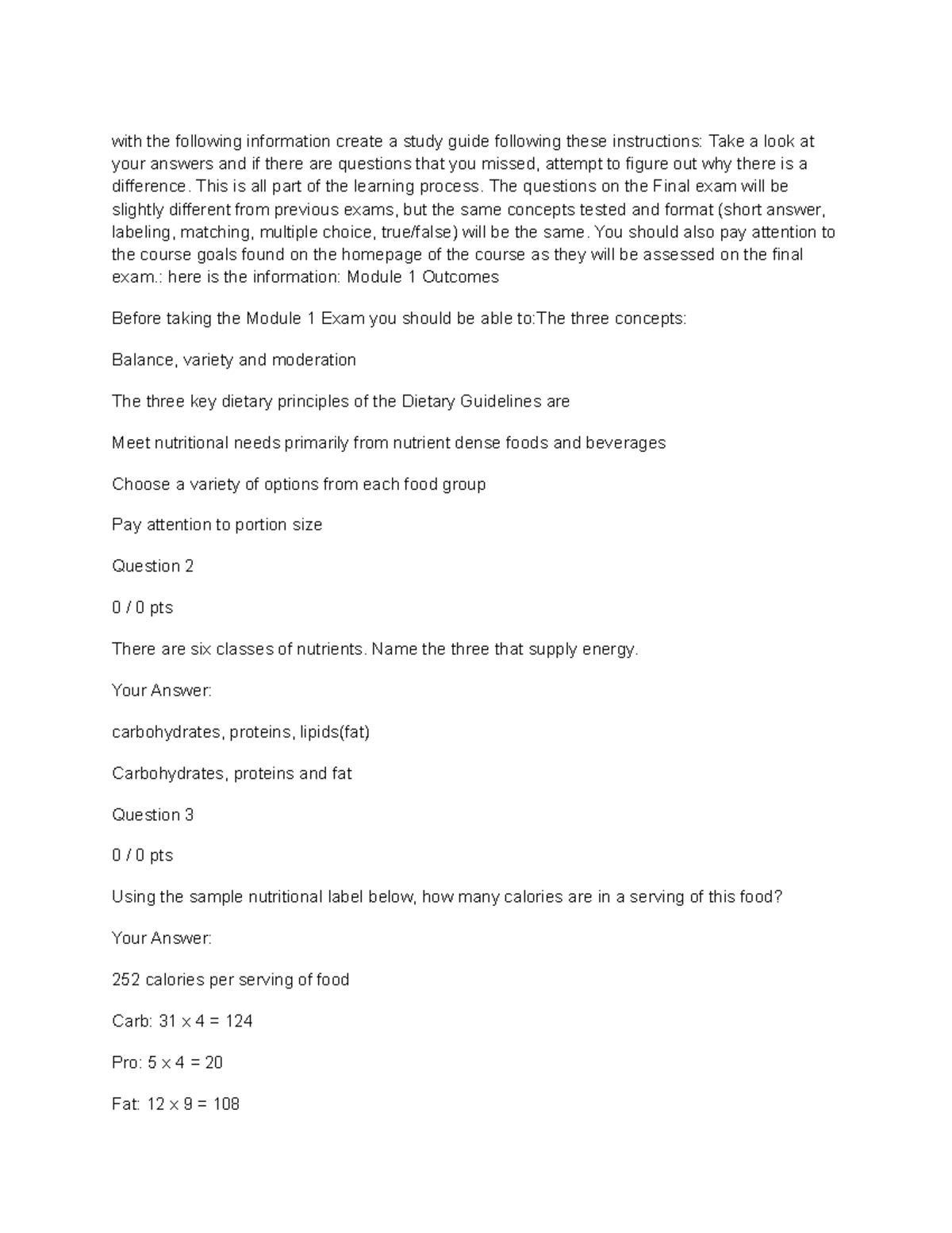 Nutrition Final Exam Study Guide: Key Concepts and Dietary Principles ...