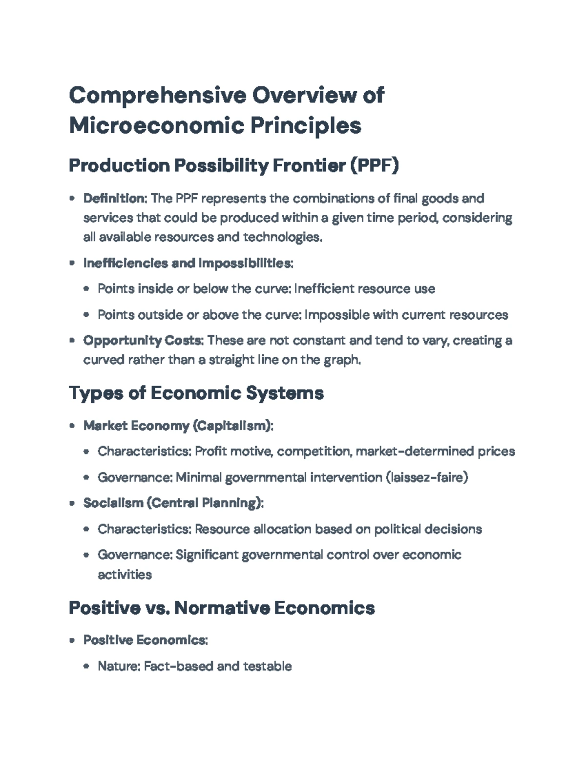 Microeconomics Notes: Key Concepts and Theories for Exam Preparation ...