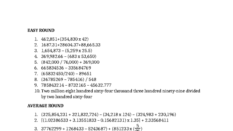 Calculator Challenge Easy Average Difficult Rounds Course Code