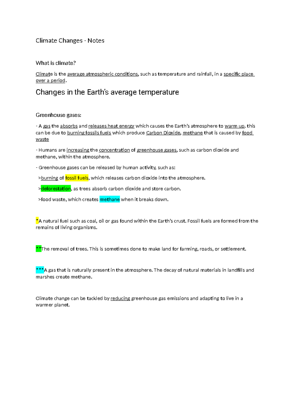 Climate Change Notes: Understanding Causes and Impacts (GEO) - Studocu
