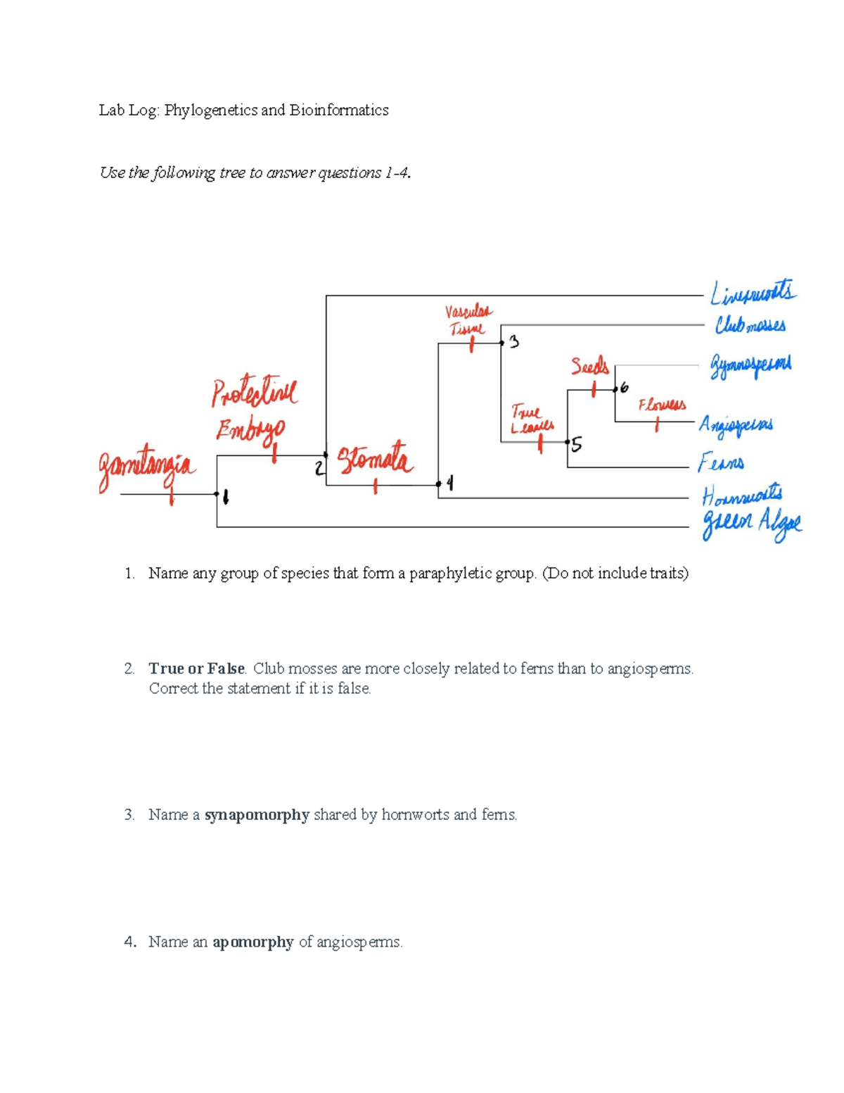 Lab Log: Phylogenetics & Bioinformatics - Gen Bio II - Studocu