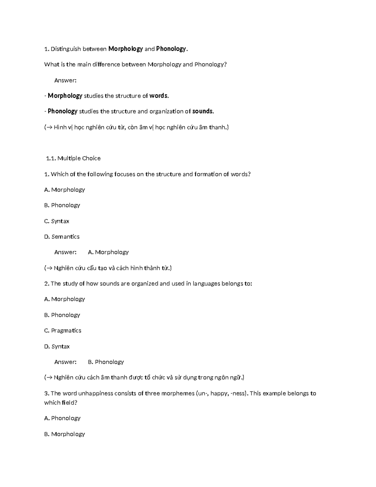 Morphology vs. Phonology: Key Differences and Concepts - Studocu