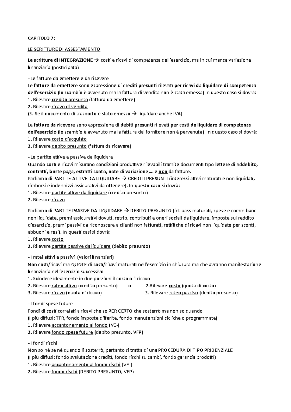 Scritture di Assestamento - Capitolo 7: Rilevazione di Costi e Ricavi ...