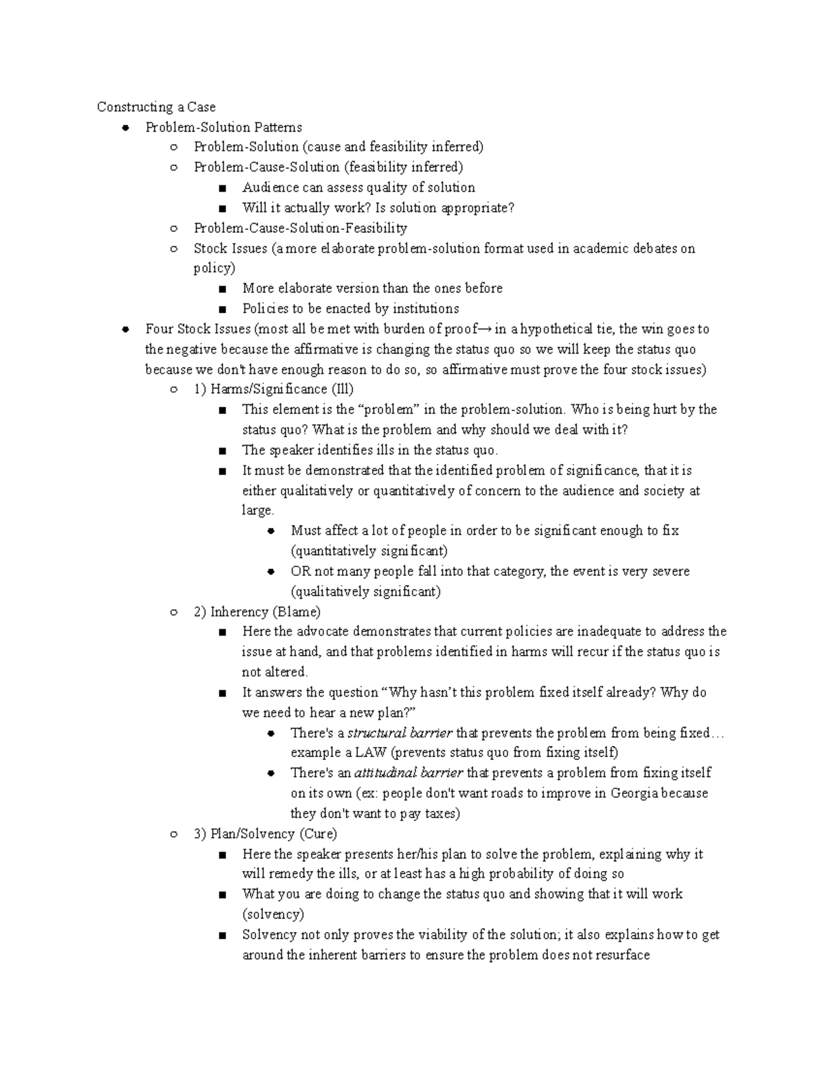 Debate Notes: Strategies and Stock Issues for Effective Argumentation ...