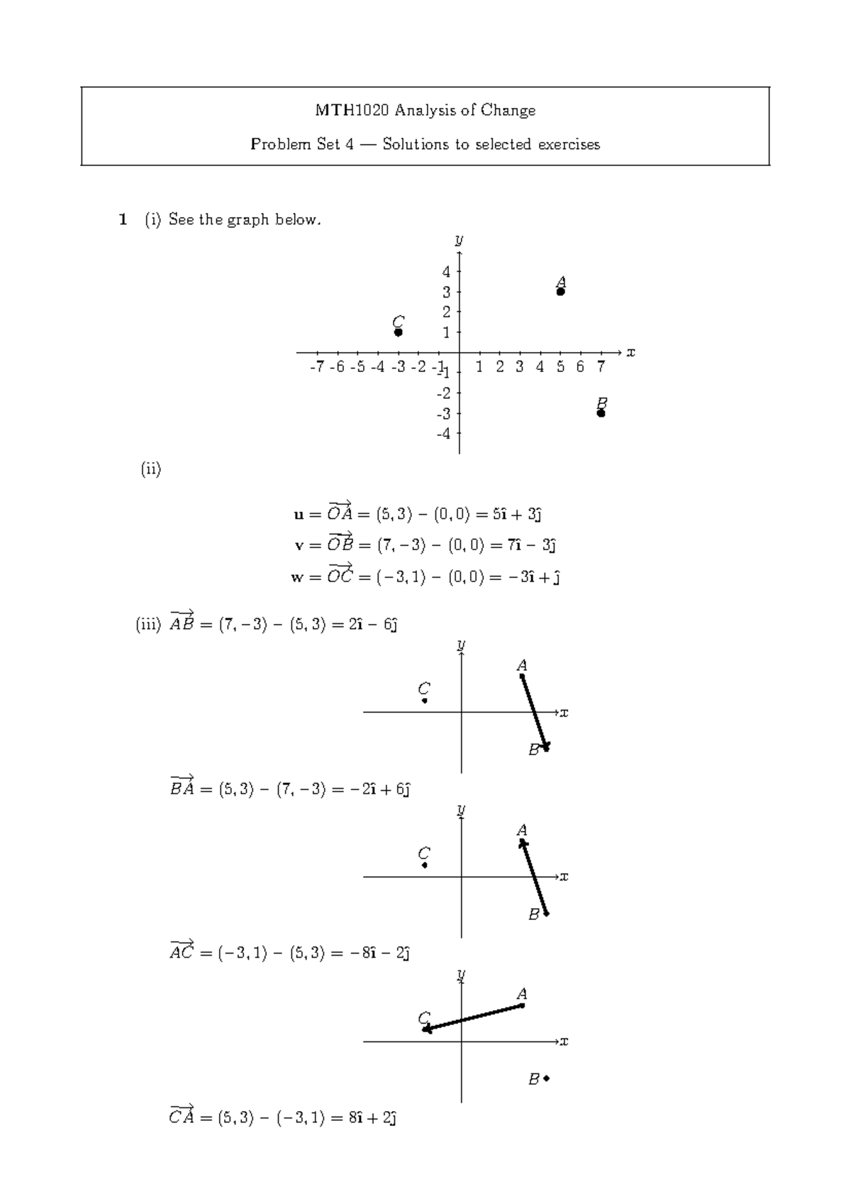 MTH1020 Week 4 Problem Set 4 Solutions and Exercises - Studocu