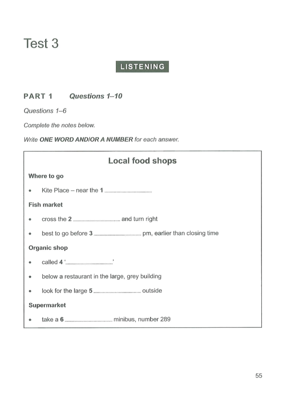 Cam 19 - Test 3 - IELTS Listening Part 1 & 2 Notes - Studocu