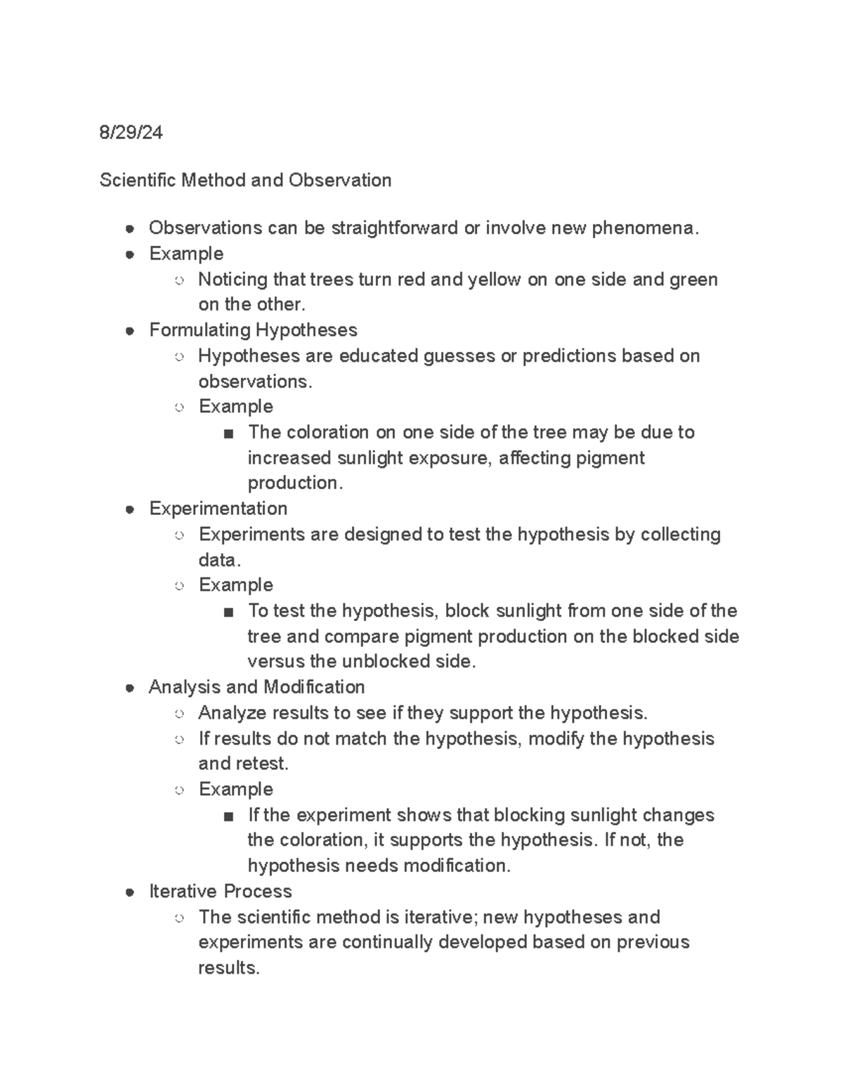 Lecture Notes on Scientific Methods and Biological Concepts - Studocu