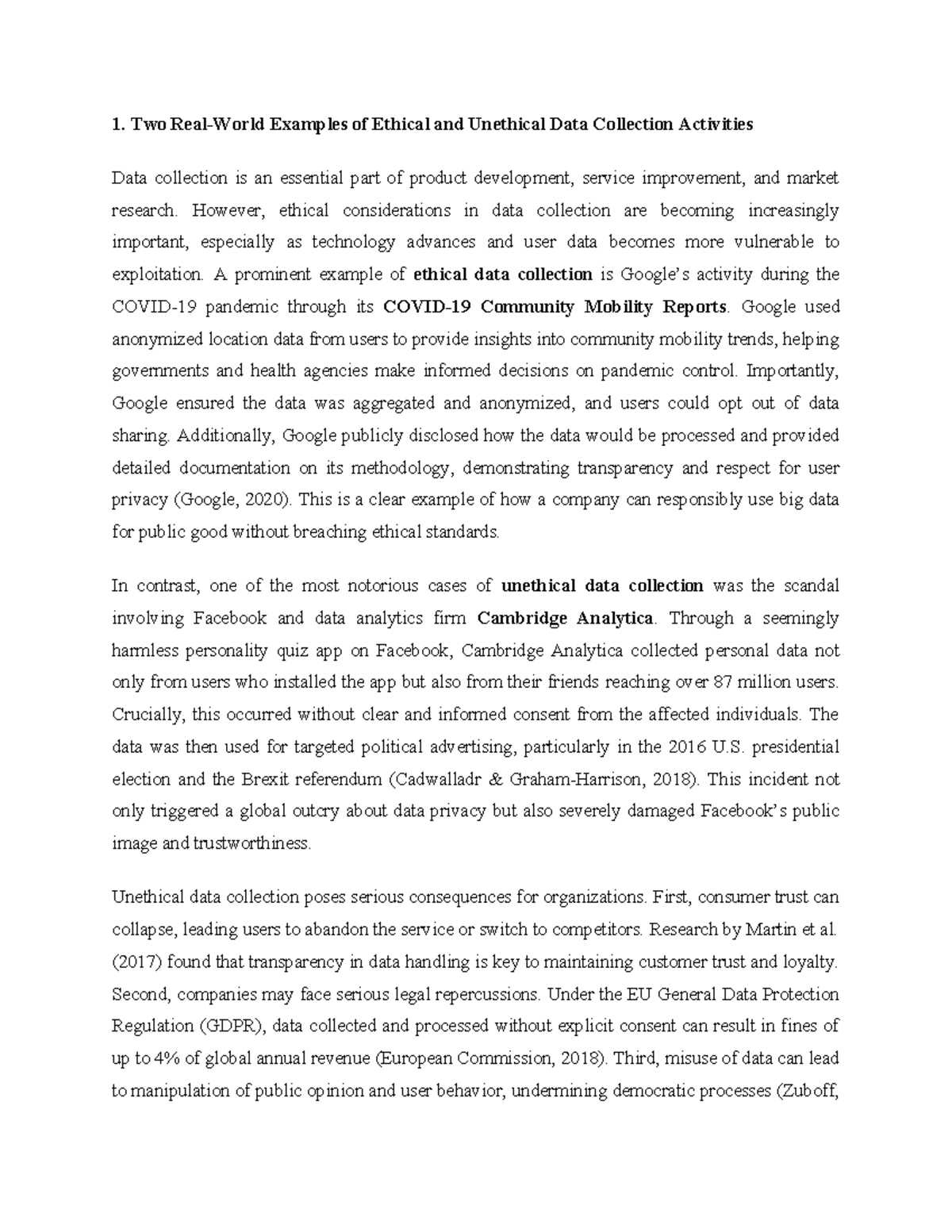 Bdai Midterm - Ethical vs Unethical Data Collection Practices - Studocu