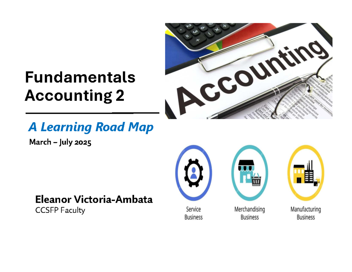 Fundamentals Accounting 2 Roadmap- EVA CSSP - Fundamentals Accounting 2 ...