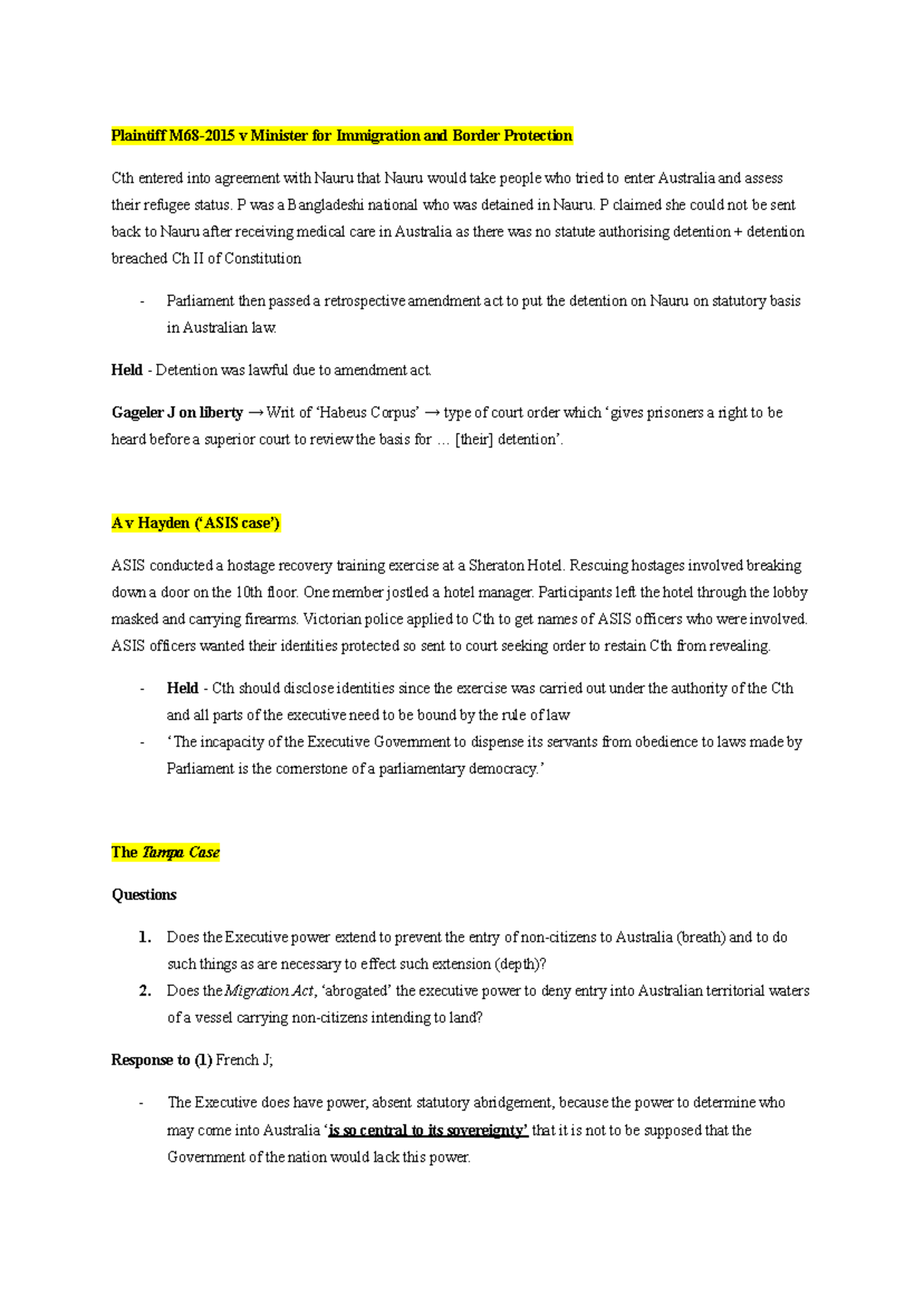 APL Cases: Key Legal Principles and Constitutional Implications - Studocu