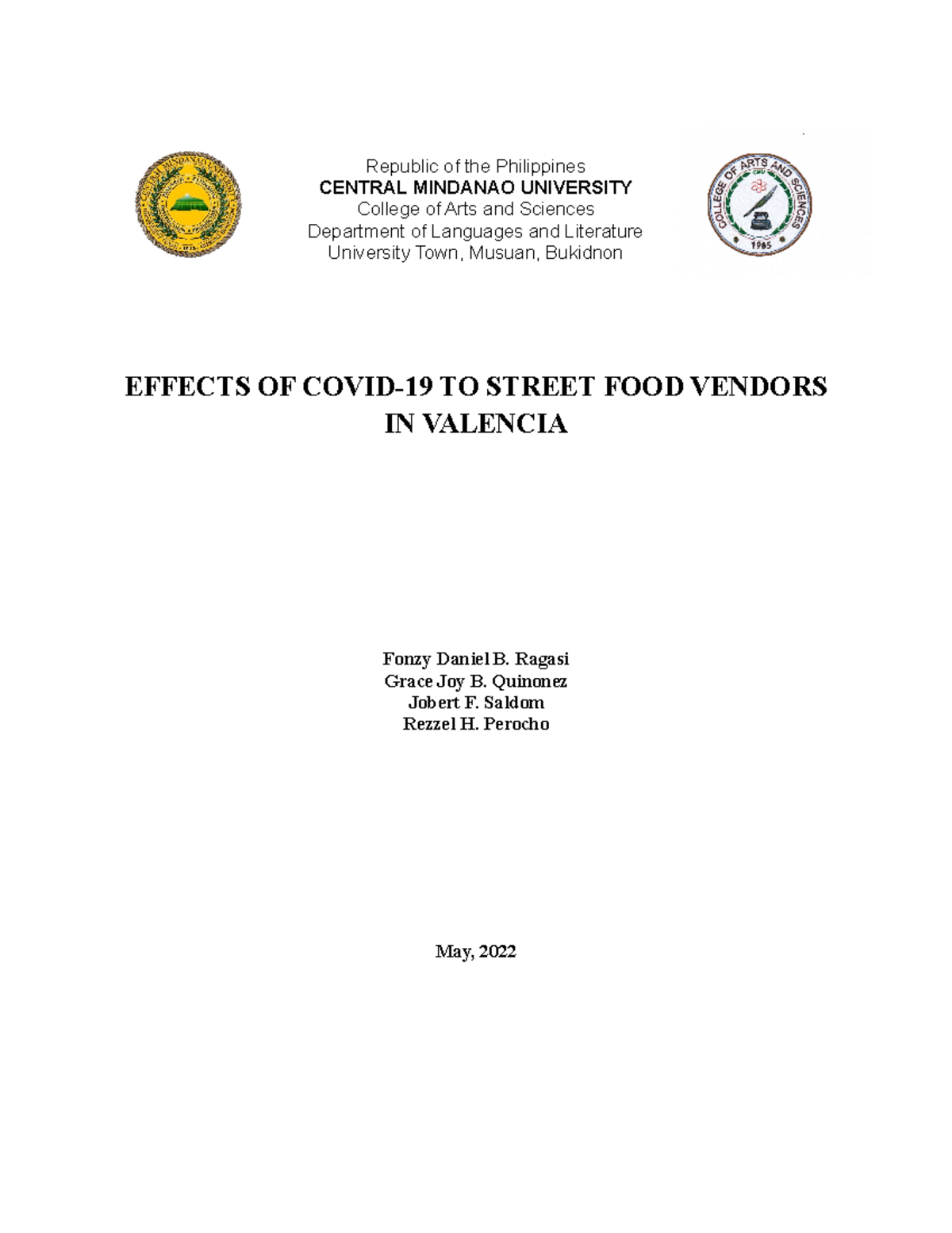 Effects of COVID-19 on Street Food Vendors in Valencia: A Study - Studocu