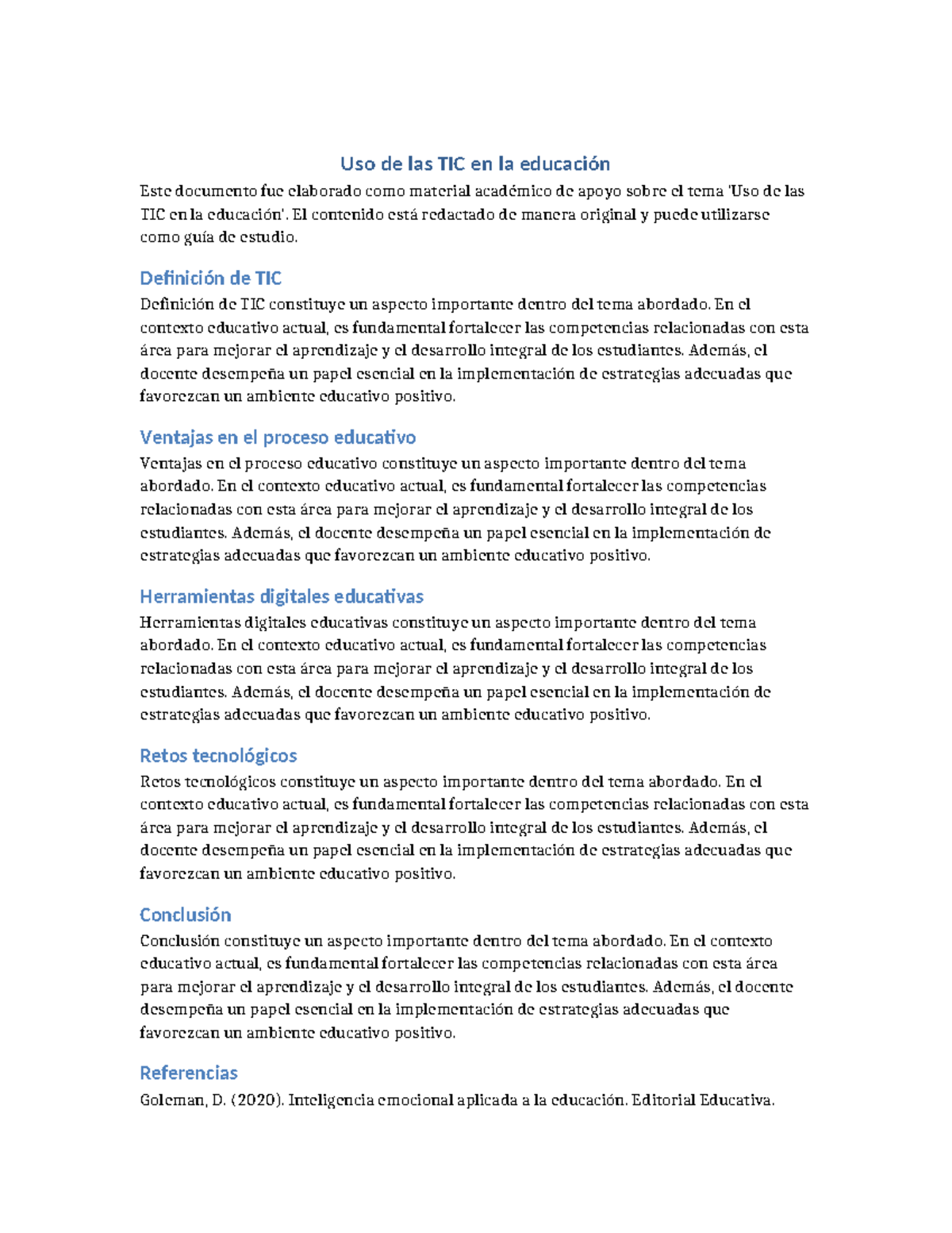 Uso de las TIC en la Educación: Guía de Estudio y Estrategias - Studocu
