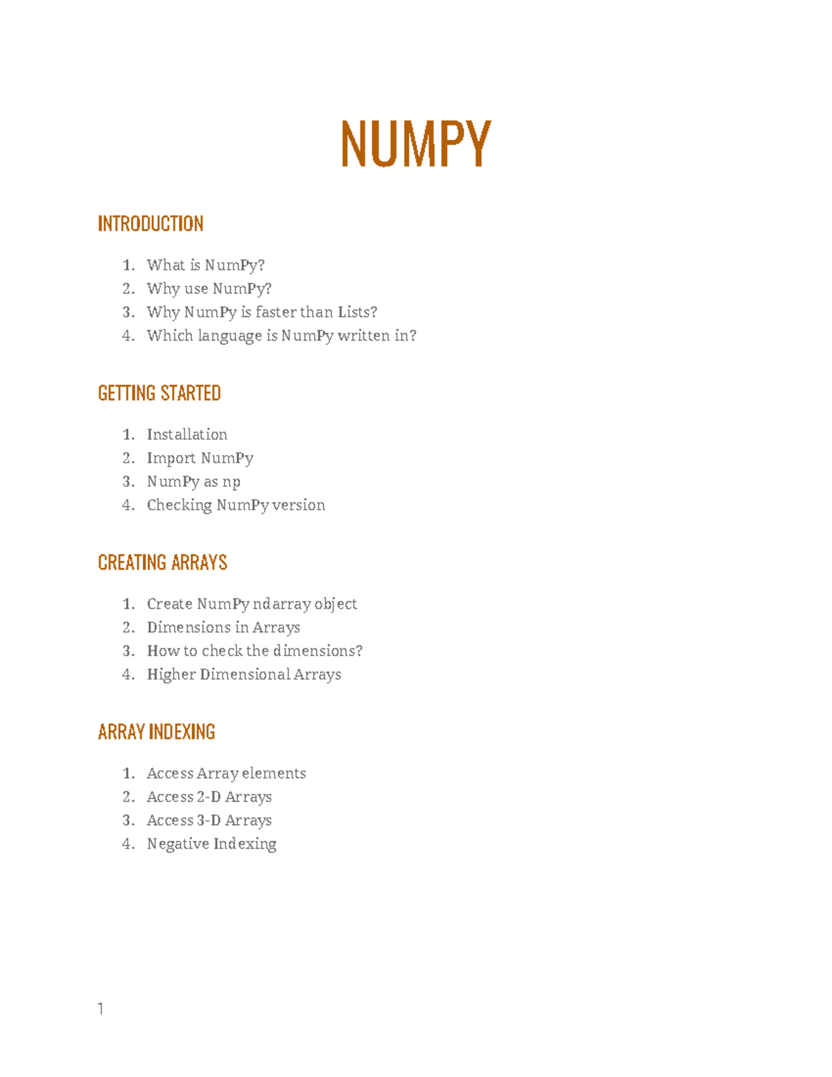 NUMPY INTRODUCTION: Key Concepts and Getting Started Guide - Studocu