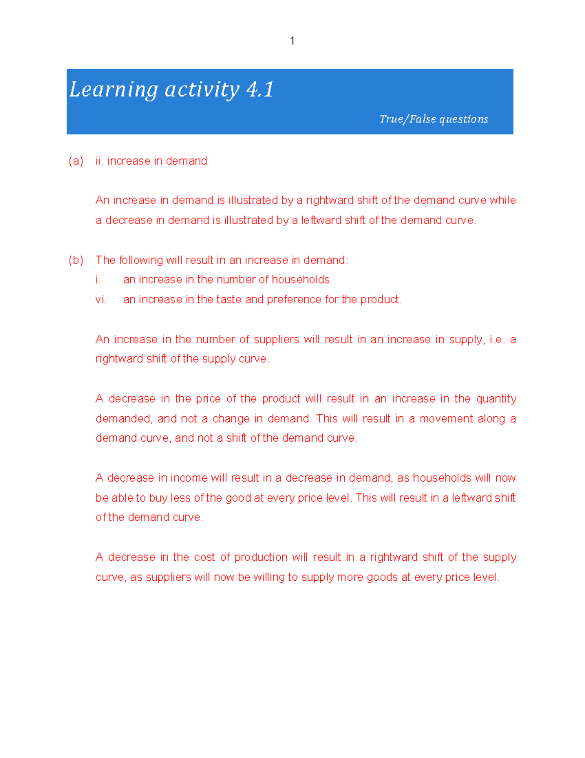 Learning Unit 4 Activity Discussions: Demand and Supply Dynamics - Studocu