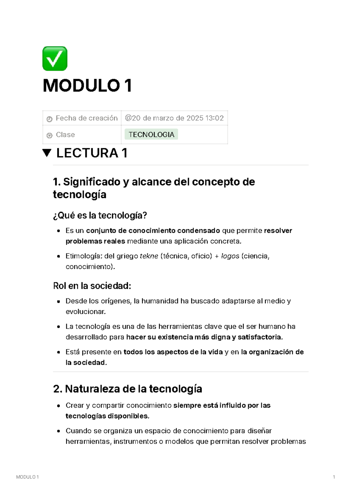 TECNOLOGÍA MODULO 1: Significado, Evolución y Dimensiones Clave - Studocu