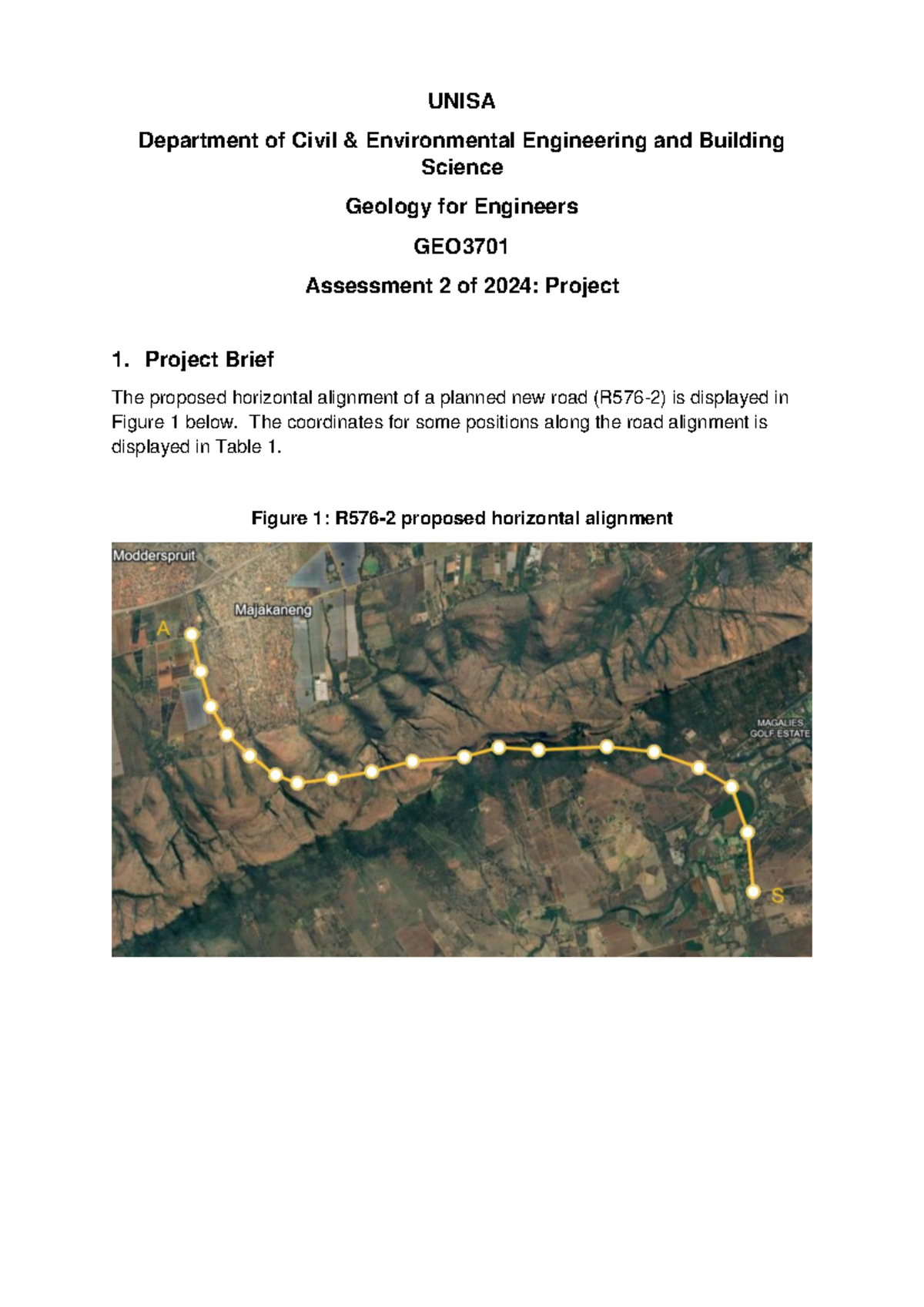 GEO3701 Project 2024: Geological Investigation for New Road R576-2 ...