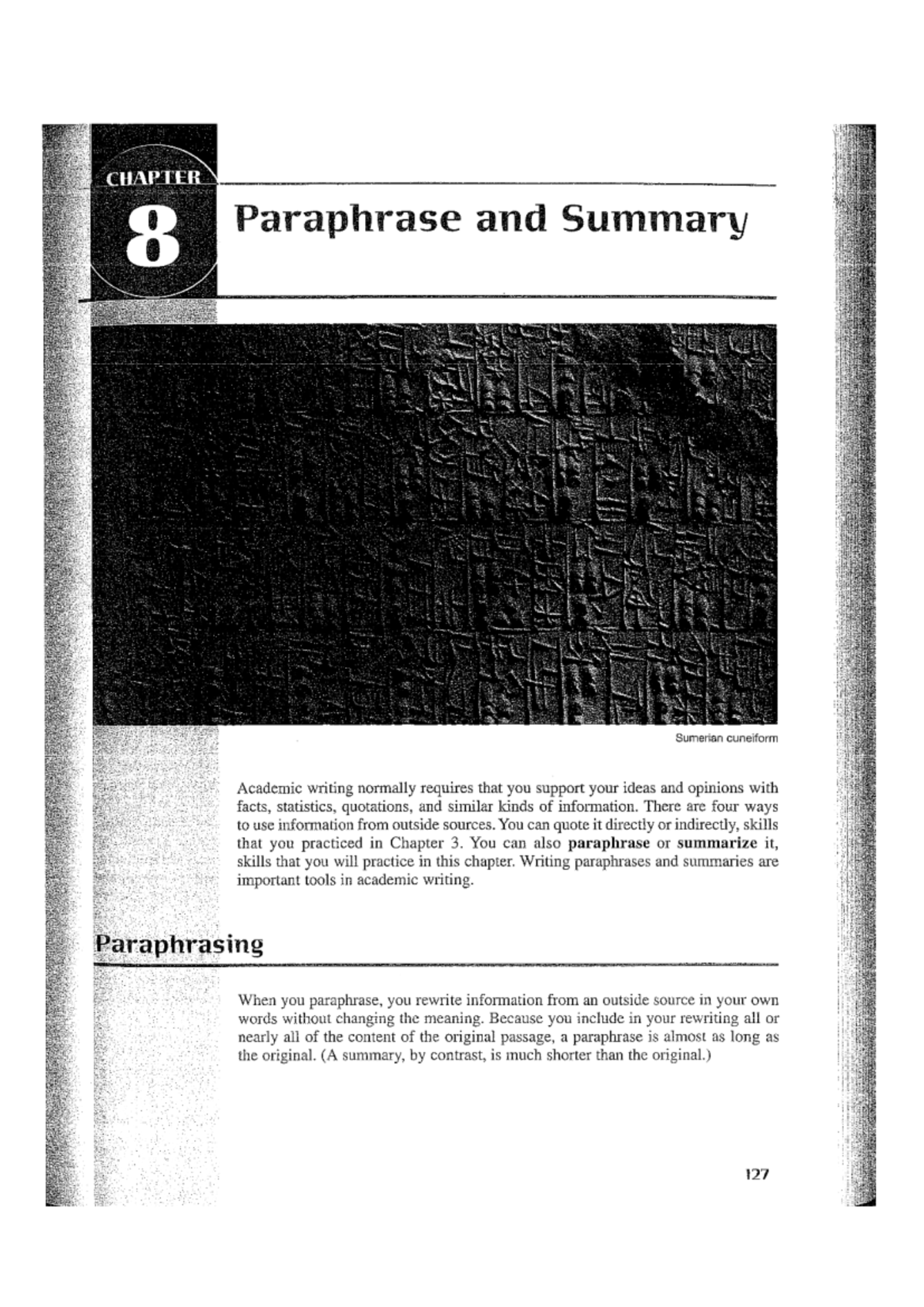 WRIT101: Paraphrasing and Summarizing Academic Writing Techniques - Studocu