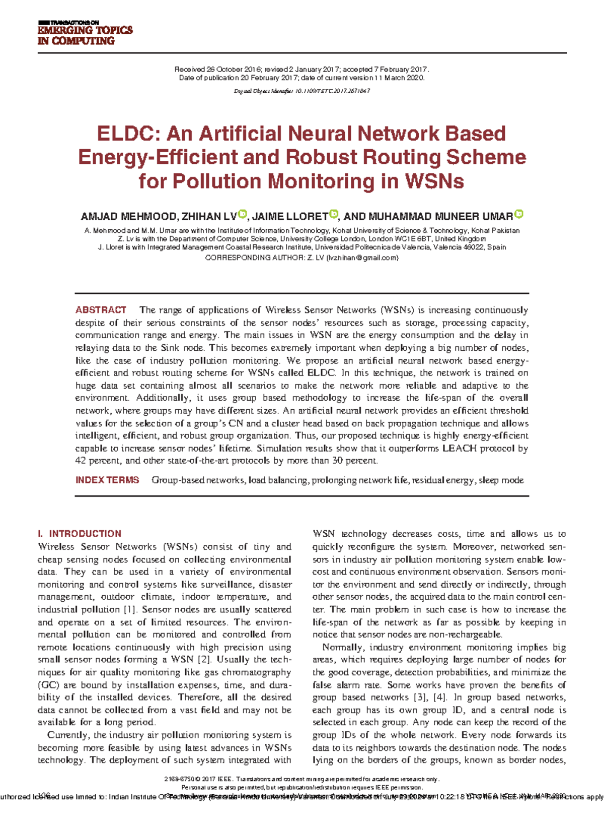 ELDC An Artificial Neural Network Based Energy-Efficient and Robust ...