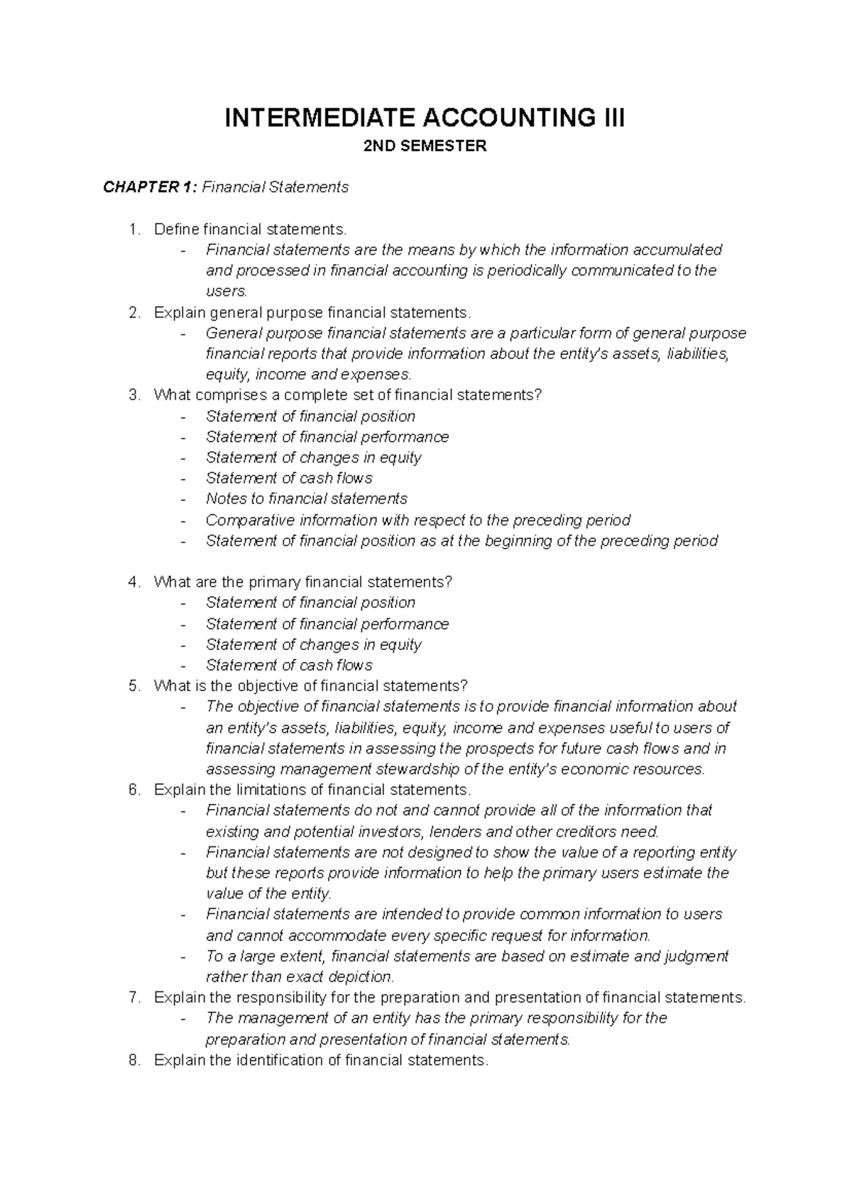 PT IA3 CHP 1-5 - Answers for Intermediate Accounting III Valix Book ...