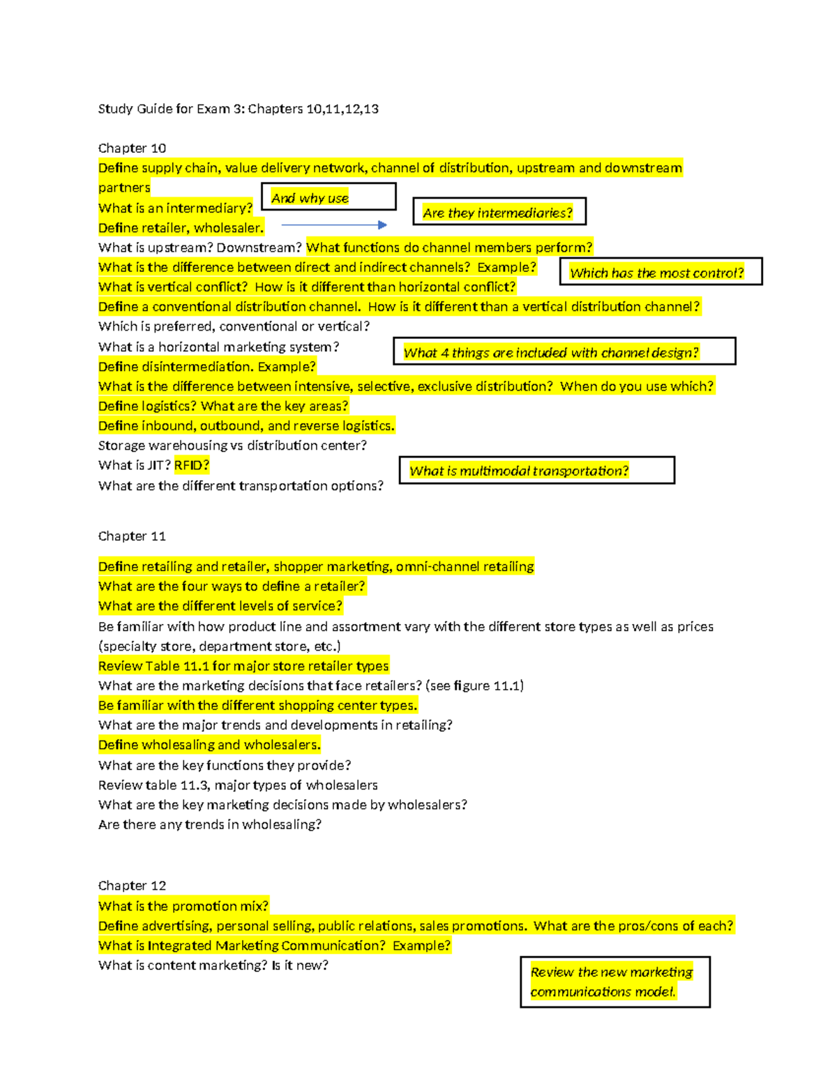 Exam 3 Study Guide: Chapters 10-13 - Key Concepts & Terms - Studocu