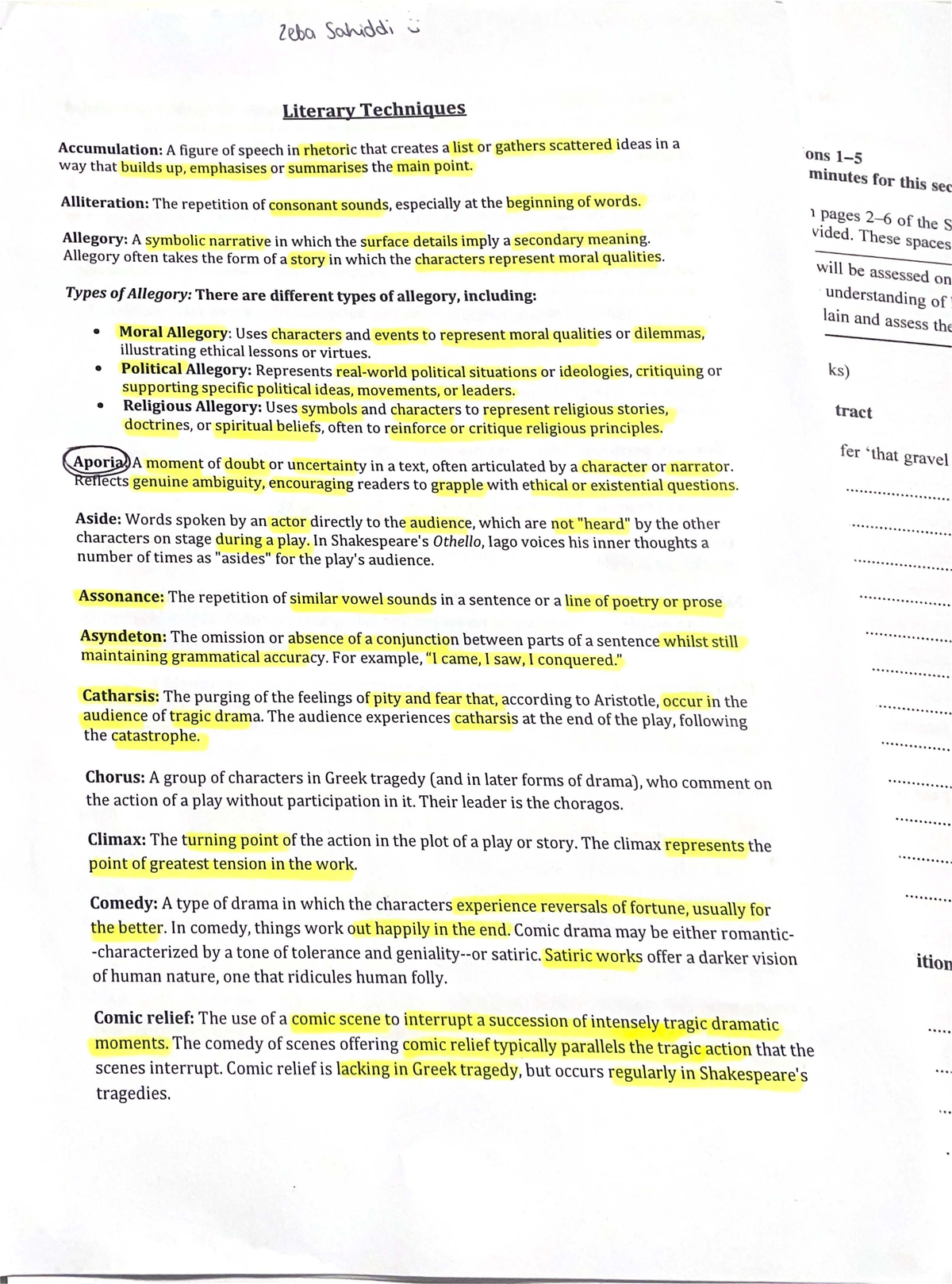 Literary Techniques Overview: Key Concepts and Examples for ENG 101 ...