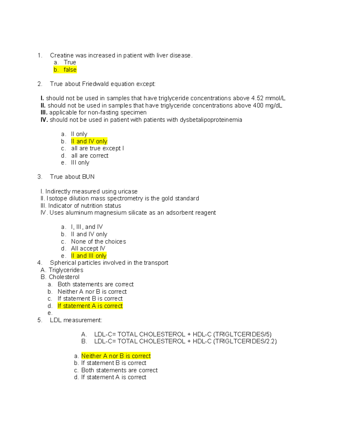 100 Items CC EXAM - QUESTIONS - Creatine was increased in patient with ...