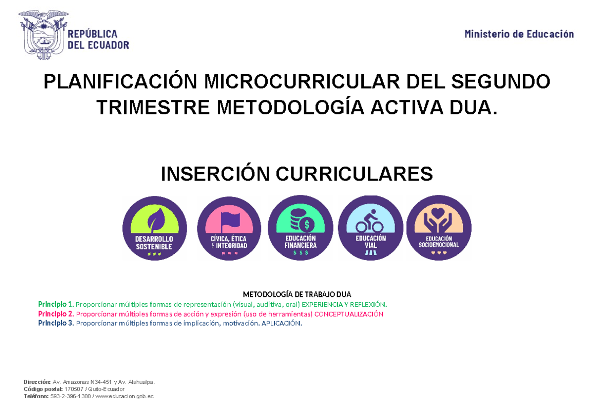 7MO - LL - Planificación Microcurricular Segundo Trimestre DUA - Studocu