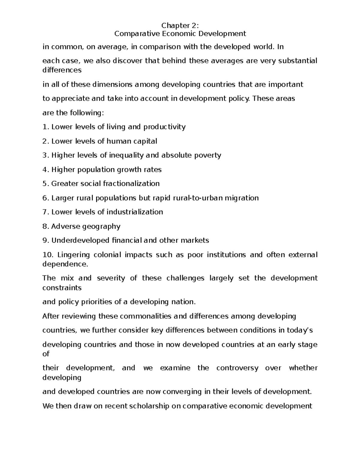Chapter 2: Comparative Economic Development Insights and Challenges ...