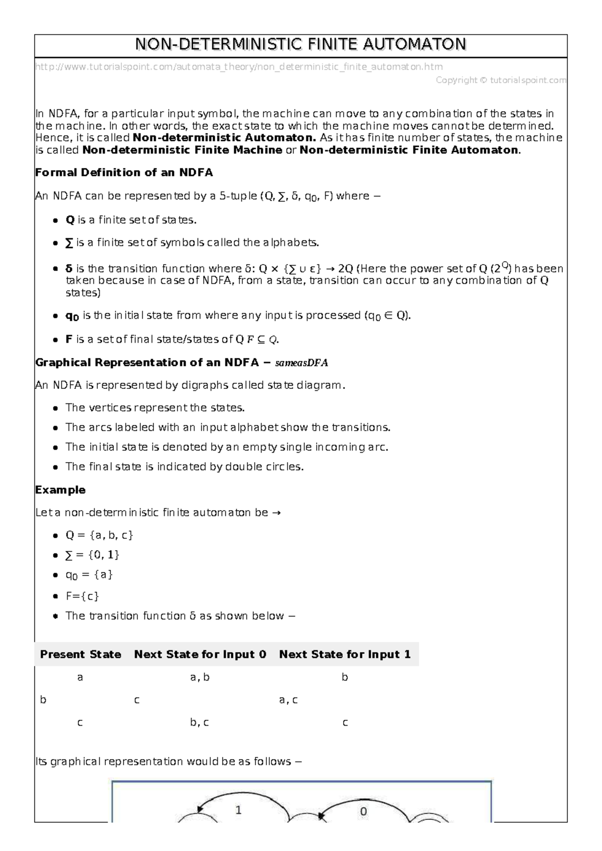 Study Notes on Non-Deterministic Finite Automaton (CS 101) - Studocu