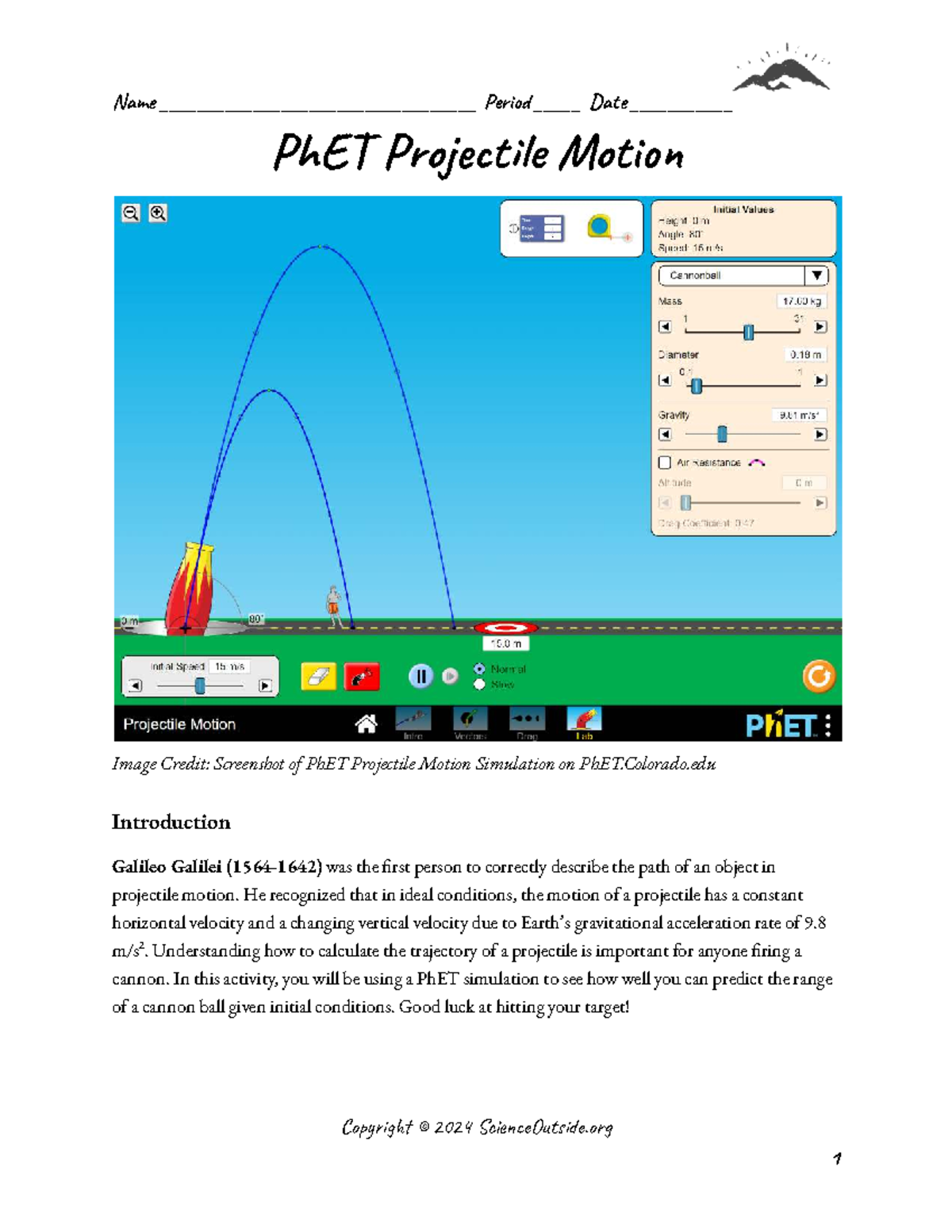 14. PhET Projectile Motion Simulation Guide for Remote Students - Studocu