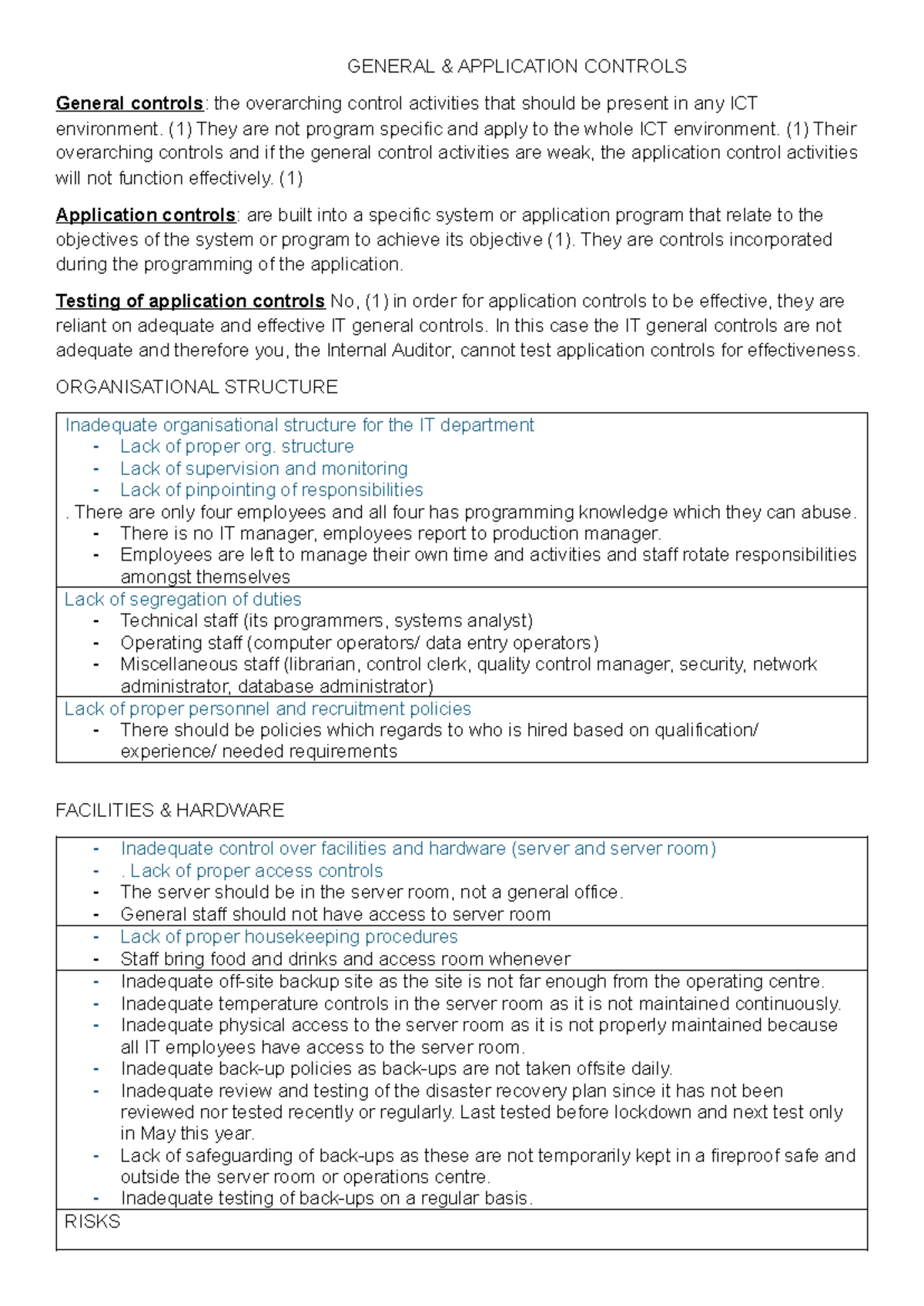 General and Application Controls Notes (ICT 101) - Studocu
