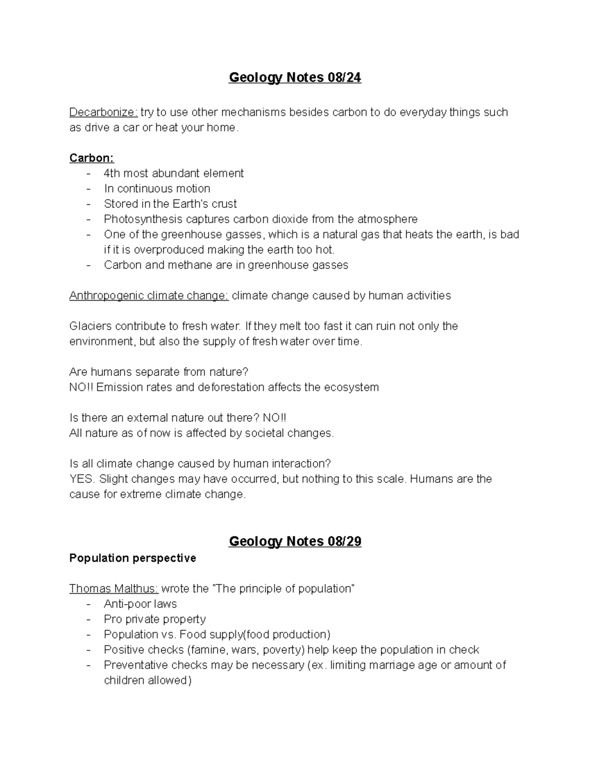 Geology Notes: Climate Change, Population Perspectives, and Ethics ...