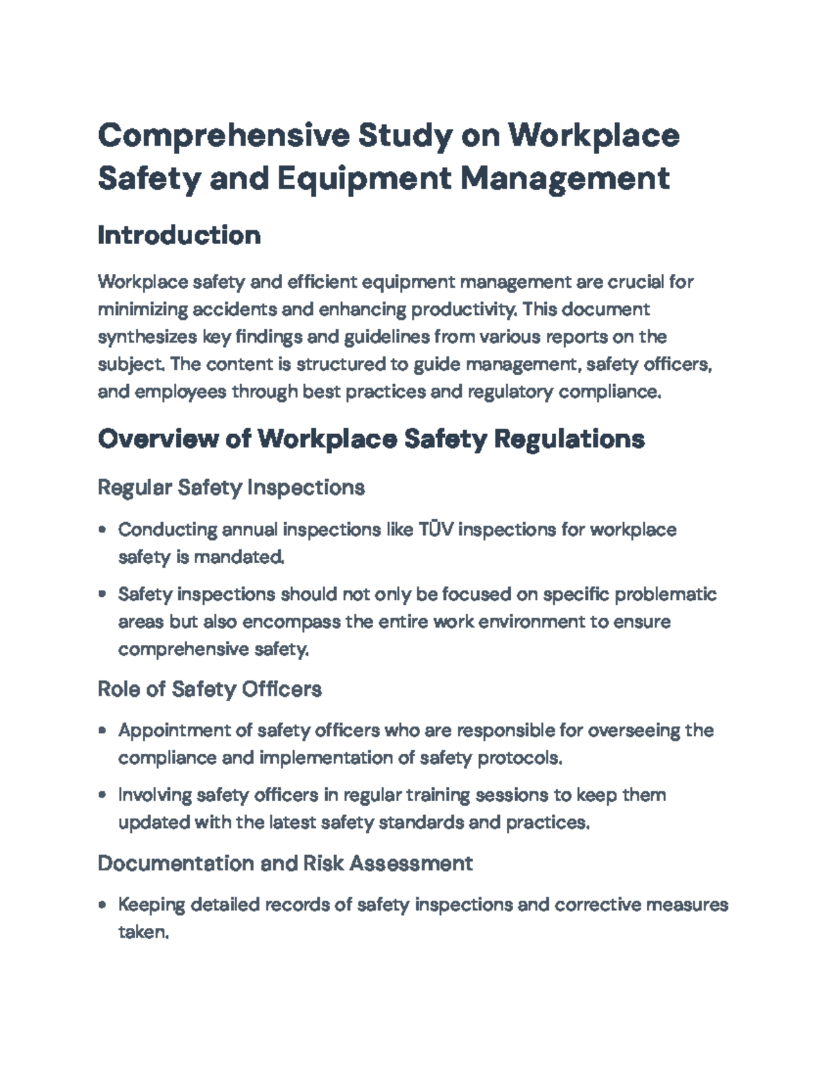Safety Guidelines & Equipment Management Overview: Workplace Essentials ...